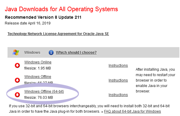 java 64 bit offline